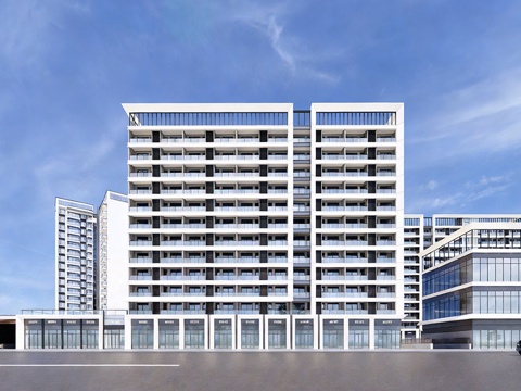 现代学校建筑 学校宿舍建筑 公寓建筑 人才公寓su模型