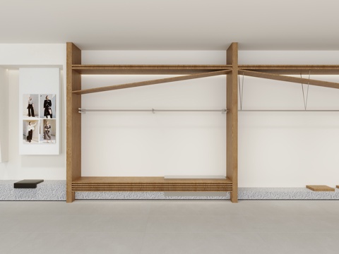  服装店货架道具挂衣架3d模型 