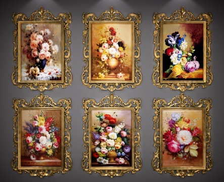  经典欧式挂画3d模型 