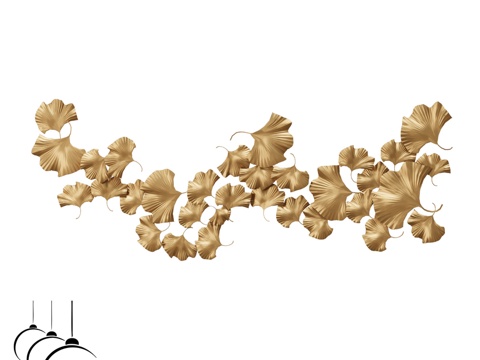  OM艺术摆件 Inodesign 金色银杏叶 83.083d模型 