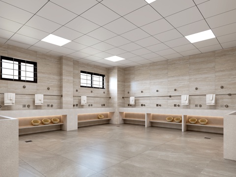  现代公共卫生间su模型 