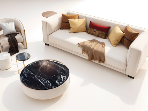 沙发茶几su模型