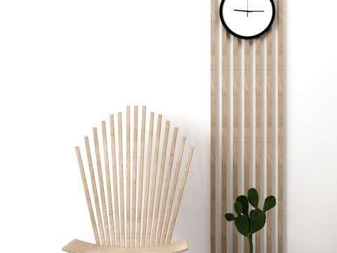  北欧休闲椅子仙人掌组合3d模型 