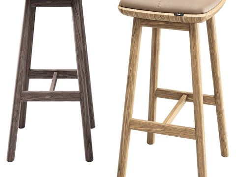  北欧简约吧台椅子 椅子 吧凳 简约吧凳 酒吧吧凳3d模型 