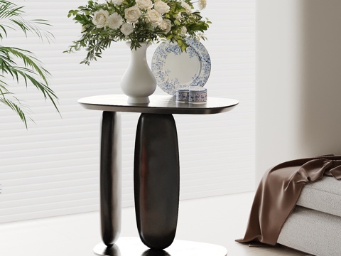  现代简约花艺摆件 花束花瓶 装饰品摆件 边几 花艺美陈3d模型 