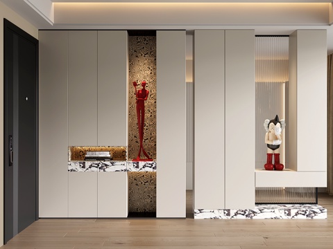  现代隔断柜 玄关柜 装饰柜 隔断鞋柜3d模型 