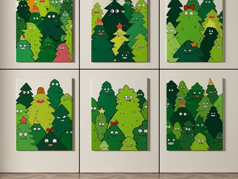  现代，抽象，儿童，组合画3d模型 