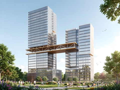  高层办公楼  现代办公楼  商业综合体  现代高层酒店建筑su模型 