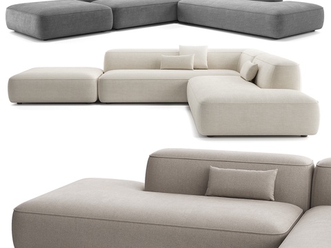  现代简约双人床 双人床 简约床 卧室床 抱枕3d模型 