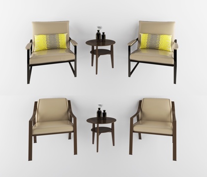  现代休闲椅组合3d模型 