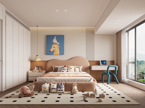  现代儿童房3d模型 
