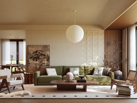 中古风客餐厅su模型