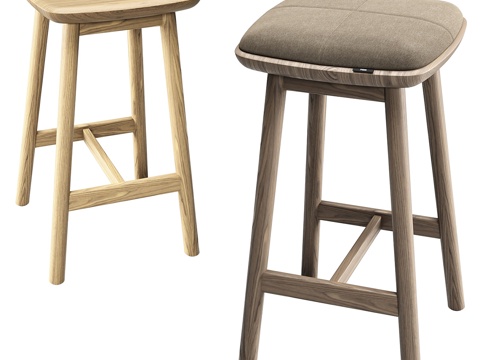  北欧简约吧台椅子 吧凳 酒吧吧凳 休闲吧凳3d模型 