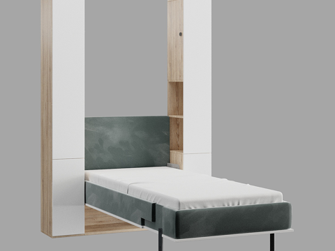  现代简约双人床 双人床 简约床 卧室床 抱枕3d模型 