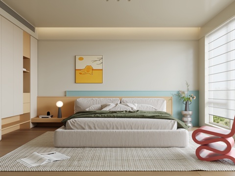  现代卧室3d模型 