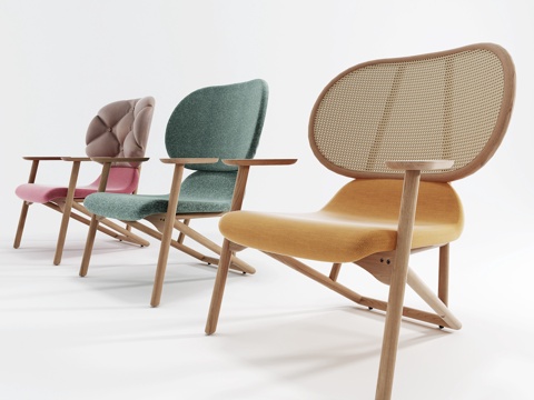  北欧休闲椅 单人椅3d模型 