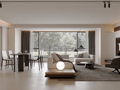  现代简约家居客厅 沙发组合 单人椅 休闲椅 花瓶 摆件3d模型 