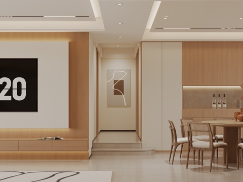 雅居乐大平层施工图及效果图（简约风格）cad施工图