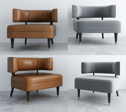  新中式办公椅休闲椅3d模型 