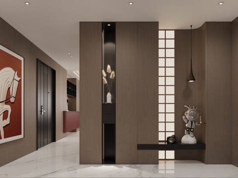  意式鞋柜 现代鞋柜 入户玄关鞋柜3d模型 