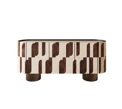 意式轻奢边柜su模型