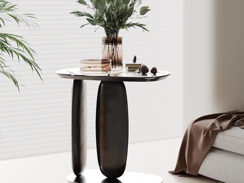  现代简约花艺摆件 花束花瓶 装饰品摆件 边几 花艺美陈3d模型 