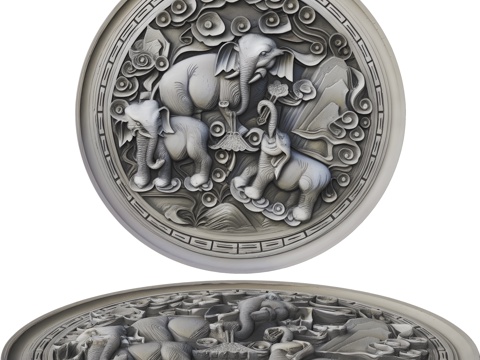  中式雕花3d模型 