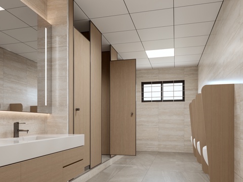  现代公共卫生间3d模型3d模型 