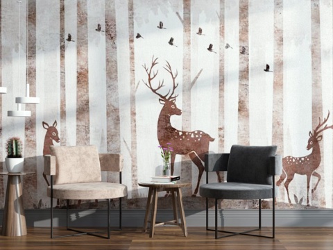  北欧休闲椅边几组合3D模型3d模型 