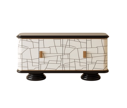 美式轻奢边柜su模型