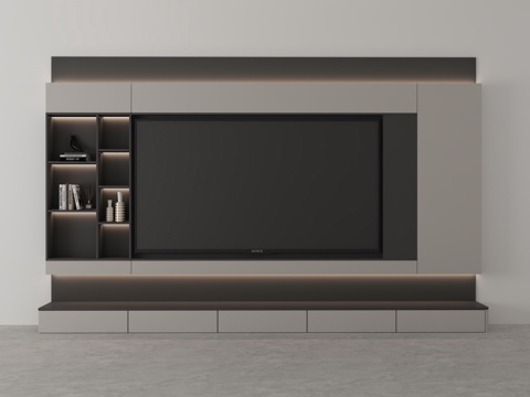  电视背景3d模型 