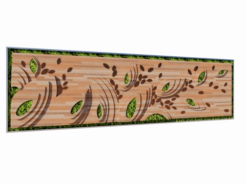 现代景观墙 绿植墙 植物墙 花瓣景观墙 广场花园景墙su模型