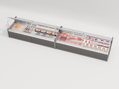  肉冷餐展柜3d模型 