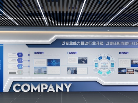  企业文化墙3d模型 