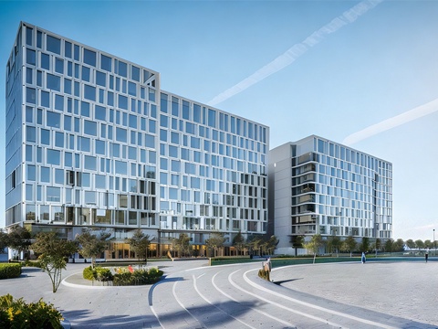 现代企业写字楼  企业办公楼 企业总部写字楼su模型su模型