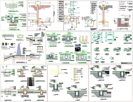  排水沟雨水口沟盖板样式检修井口剖面做法工艺详图节点CAD素材cad施工图 