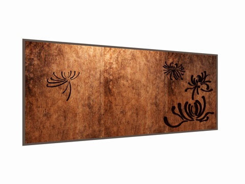 现代景墙 金属 耐候钢景墙 花蕊景墙 植物元素景墙 广场公园su模型