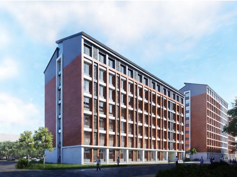 新中式学校建筑 学校宿舍建筑 公寓建筑 人才公寓su模型