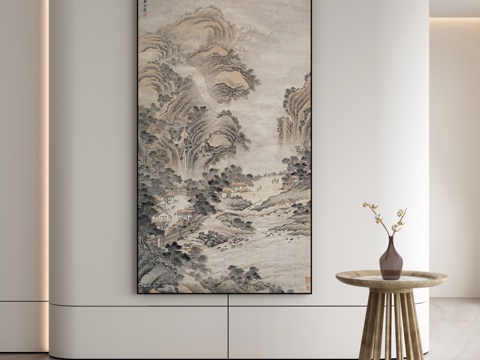  现代简约抽象挂画3d模型 