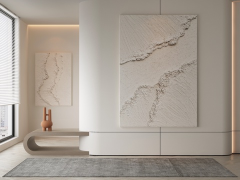  现代简约抽象挂画3d模型 