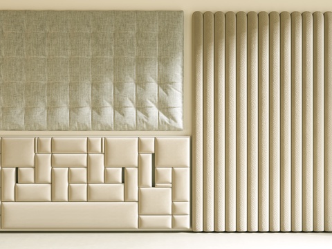  现代床头靠背 软包 抱枕 儿童床靠背 软包床背景su模型su模型 