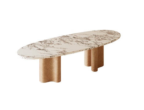  现代轻奢餐桌3d模型 