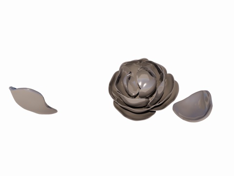 现代金属雕塑 莲花盛开的雕塑 景观小品雕塑su模型