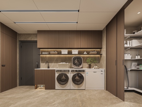 现代洗衣房3d模型