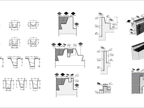 游泳池做法节点大样图cad施工图