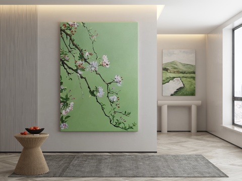  现代简约抽象挂画3d模型 