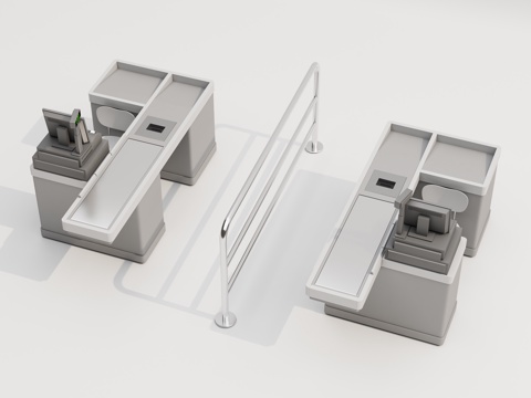  收银台3d模型 