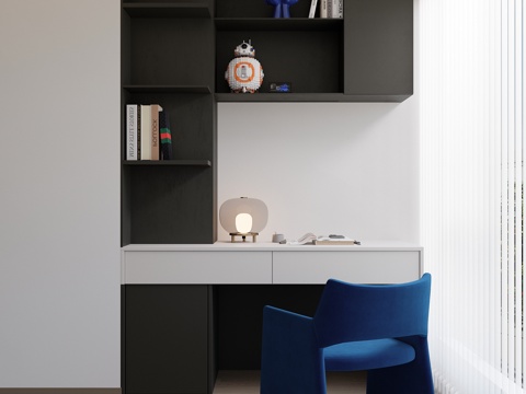  定制书柜梳妆柜su模型 