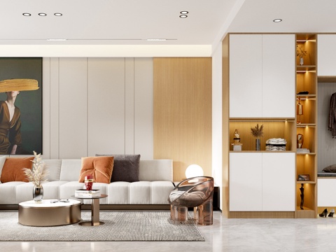  现代客餐厅3d模型 