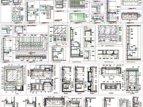  洗手台浴室柜台盆柜剖面做法工艺详图节点CAD素材图库cad施工图 